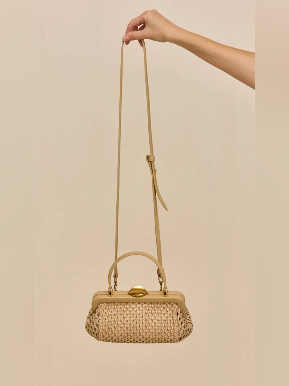 Cult Gaia ZUMA MINI CROSSBODY BAG in color SAND NWT - Picture 4 of 8